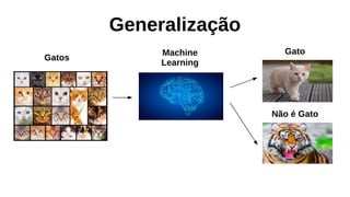 Generalização
Gatos
Machine
Learning
Gato
Não é Gato
 