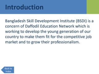 BSDI (Bangladesh Skill Development Institute) | PPTX