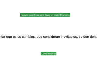 ntar que estos cambios, que consideran inevitables, se den dentr
Nuevas iniciativas para llevar un control humano
1,000 millones
 