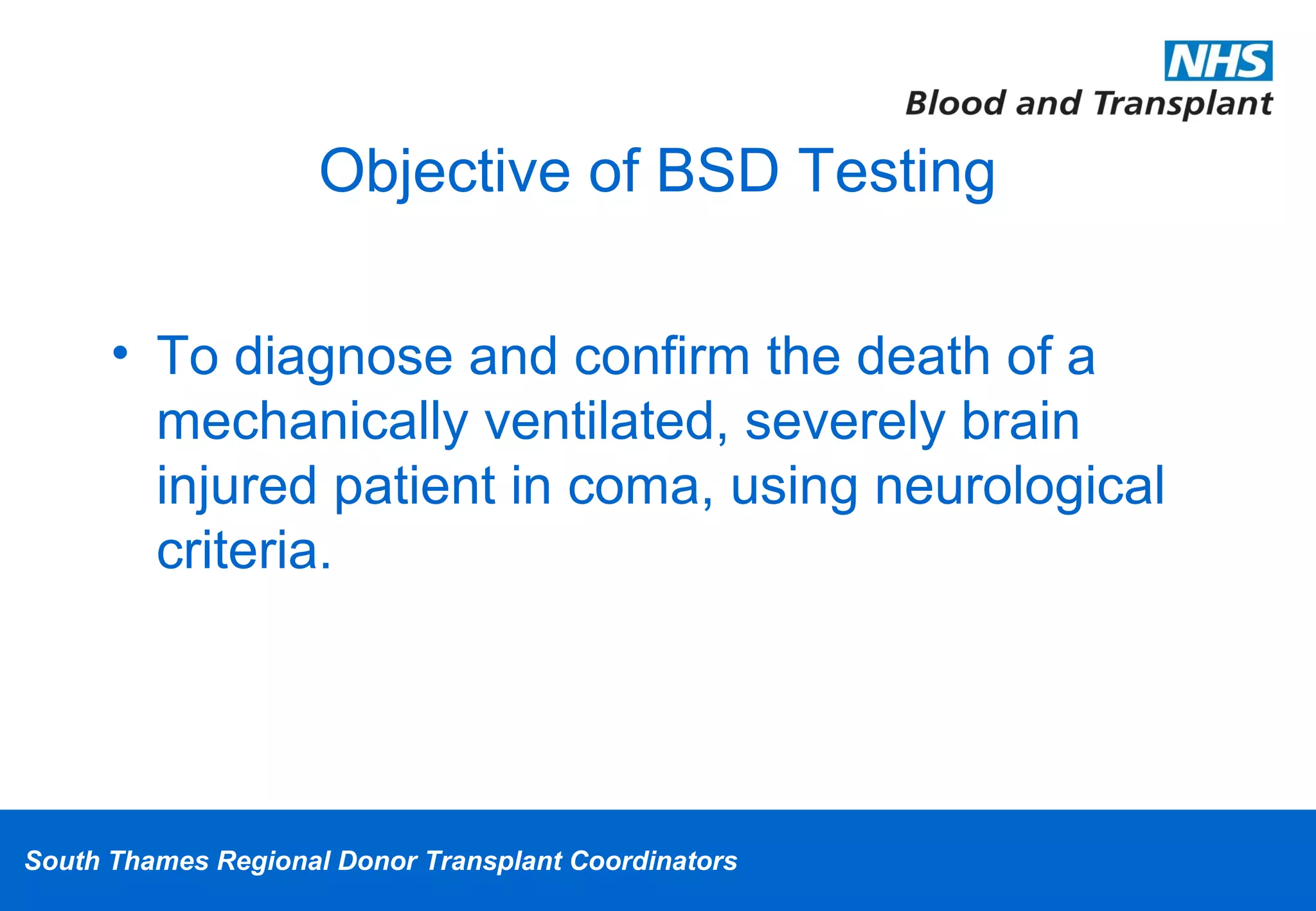Brain Stem Death Testing Ppt
