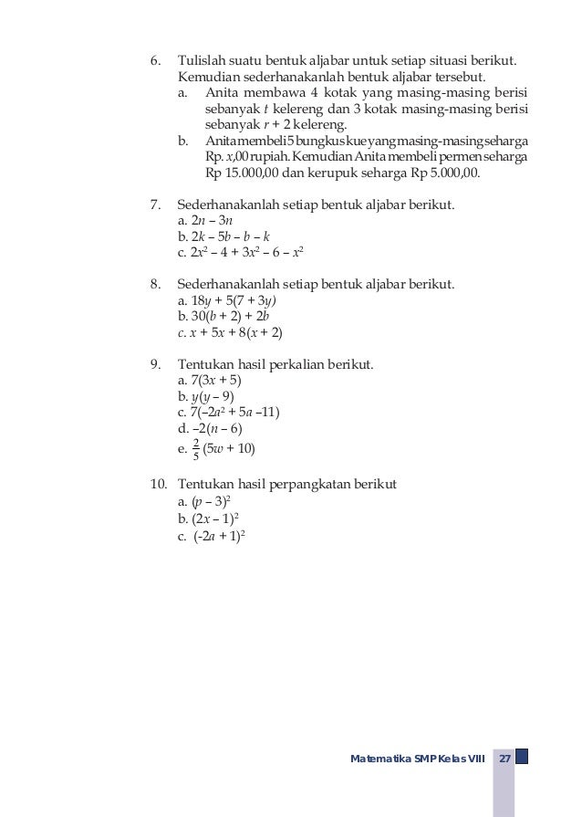 Buku Matematika Smp Kelas Viii Endah Budi Rahaju