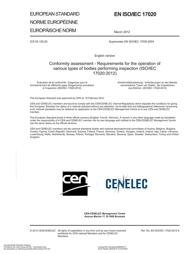 BS EN ISO-IEC - BS EN ISO-IEC-17020-2012-Conformity Assessment ...