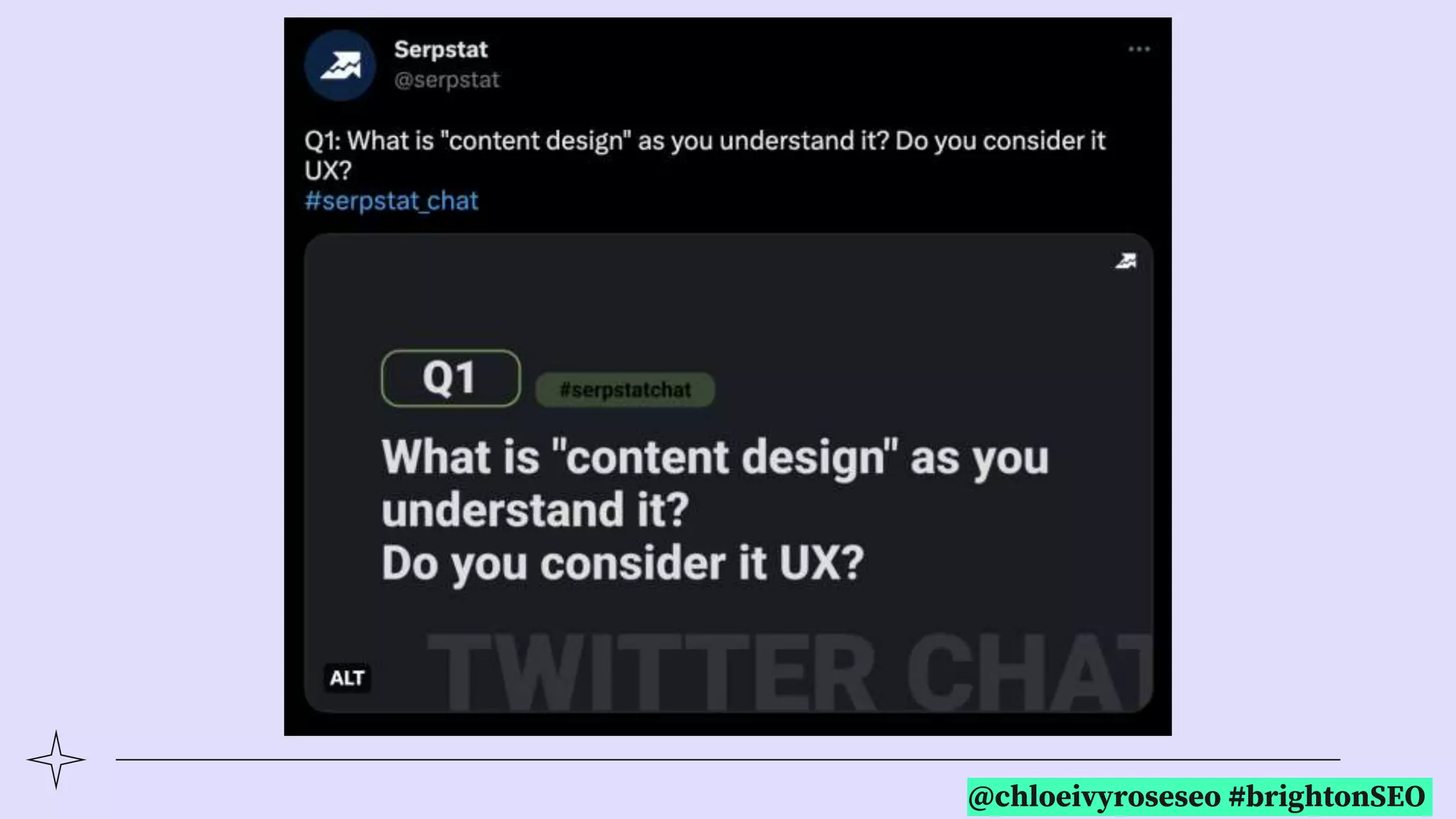 @chloeivyroseseo #brightonSEO
 