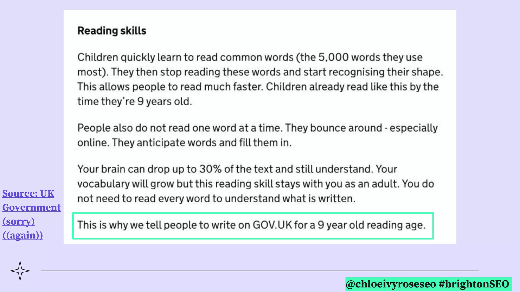 @chloeivyroseseo #brightonSEO
Source: UK
Government
(sorry)
((again))
 