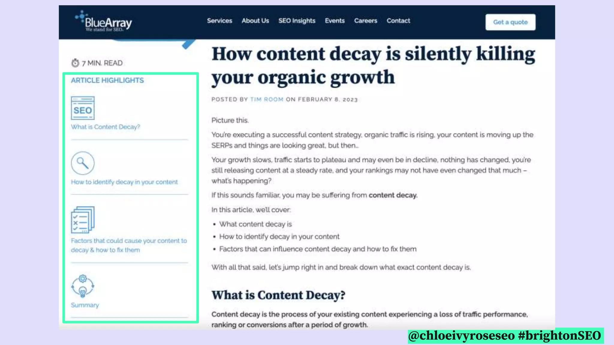 @chloeivyroseseo #brightonSEO
 