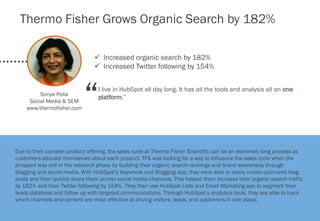 Thermo Fisher Grows Organic Search by 182%
 Increased organic search by 182%
 Increased Twitter following by 154%
“
Due ...