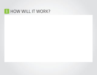 HOW WILL IT WORK?
 