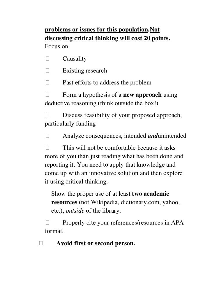 Individual assignment critical thinking application paper solved
