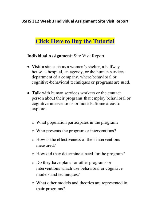 Bshs 312 week 3 individual assignment site visit report essay 02 image