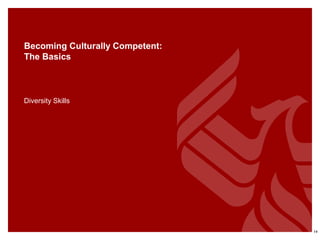 Becoming Culturally Competent:
The Basics
Diversity Skills
14
 