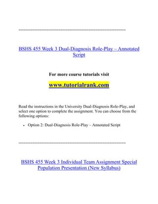 Bshs 455 Enhance teaching - tutorialrank.com