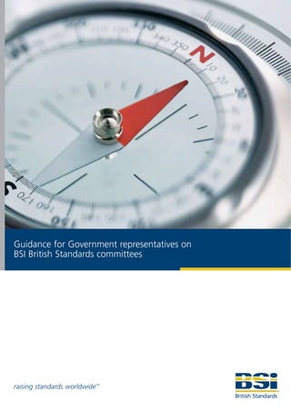 Guidance for Government representatives on
BSI British Standards committees




raising standards worldwide™
 