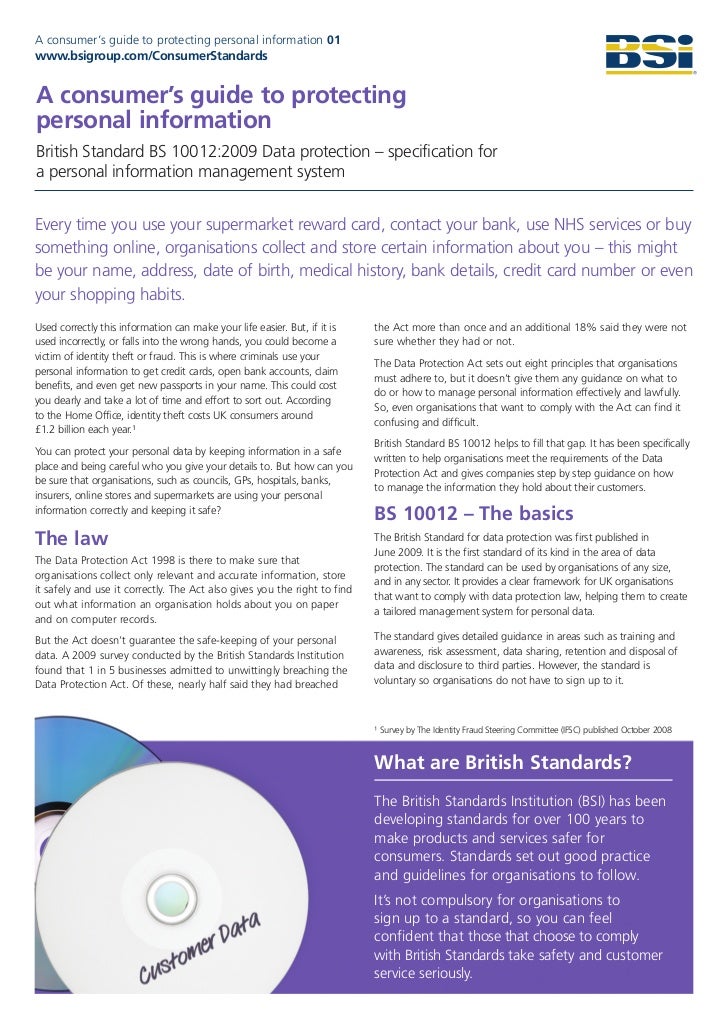 Bsi Data Protection Brochure Accessible Version A Consumer S Guid