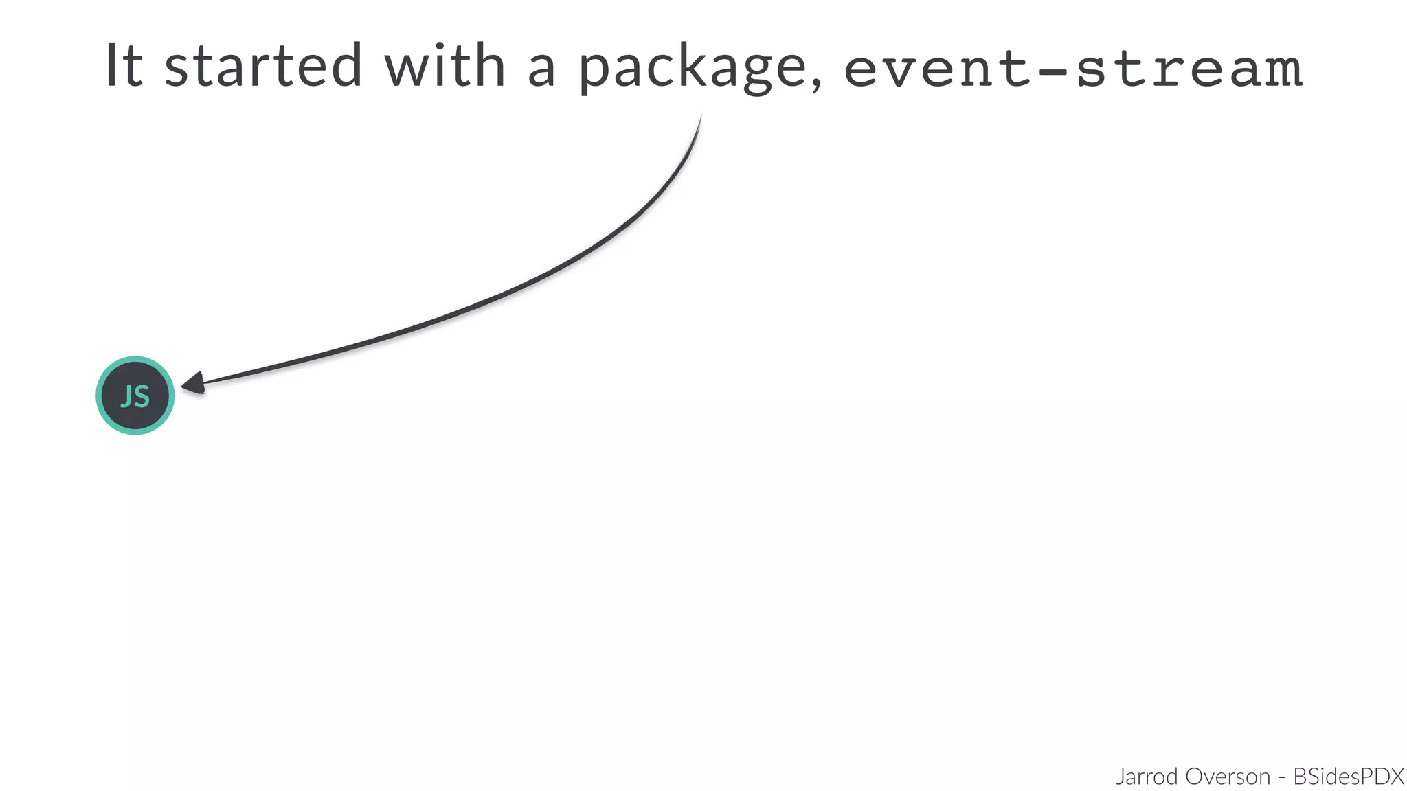 Jarrod Overson - BSidesPDX
JS
It started with a package, event-stream
 