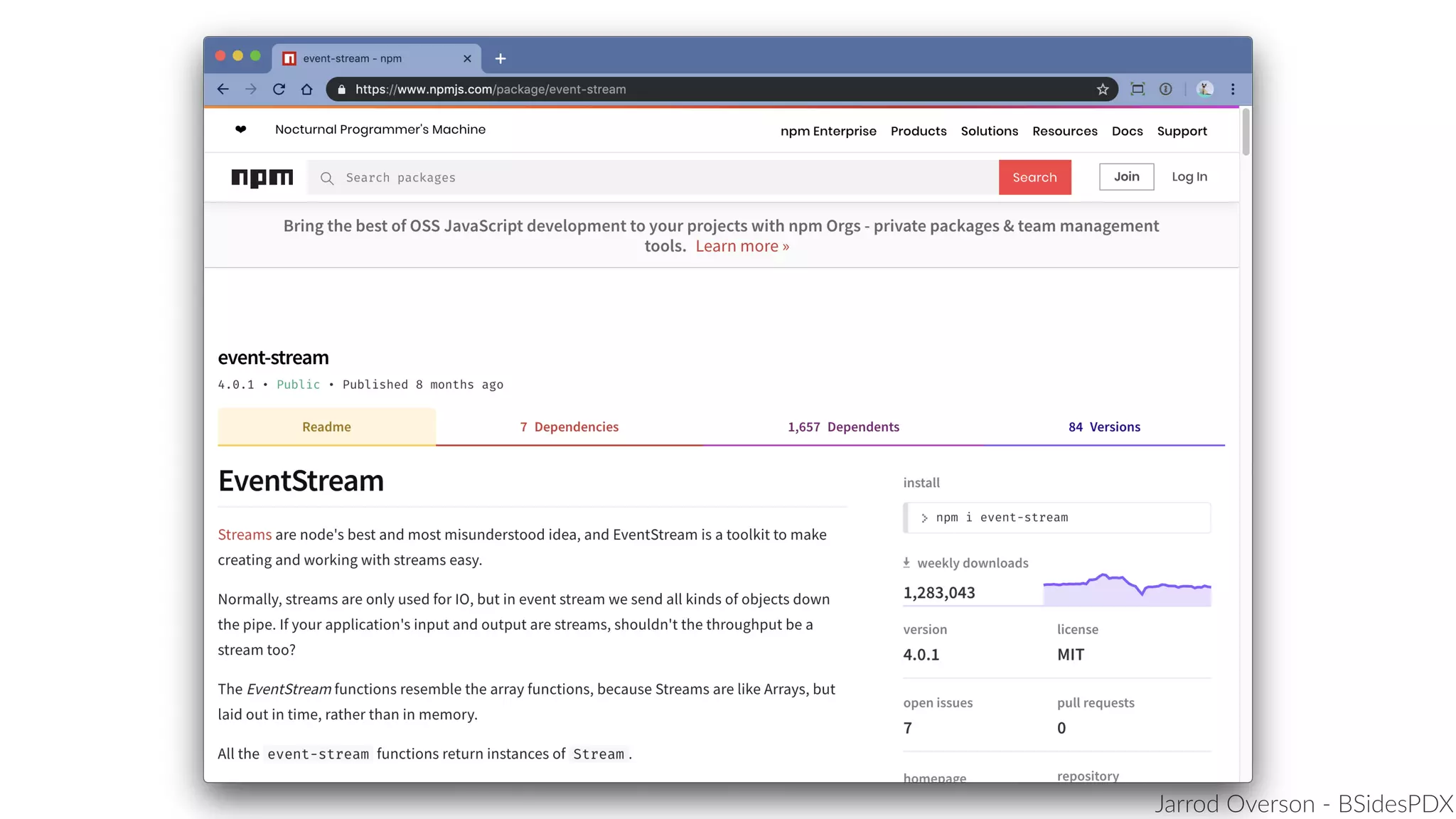 Jarrod Overson - BSidesPDX
 