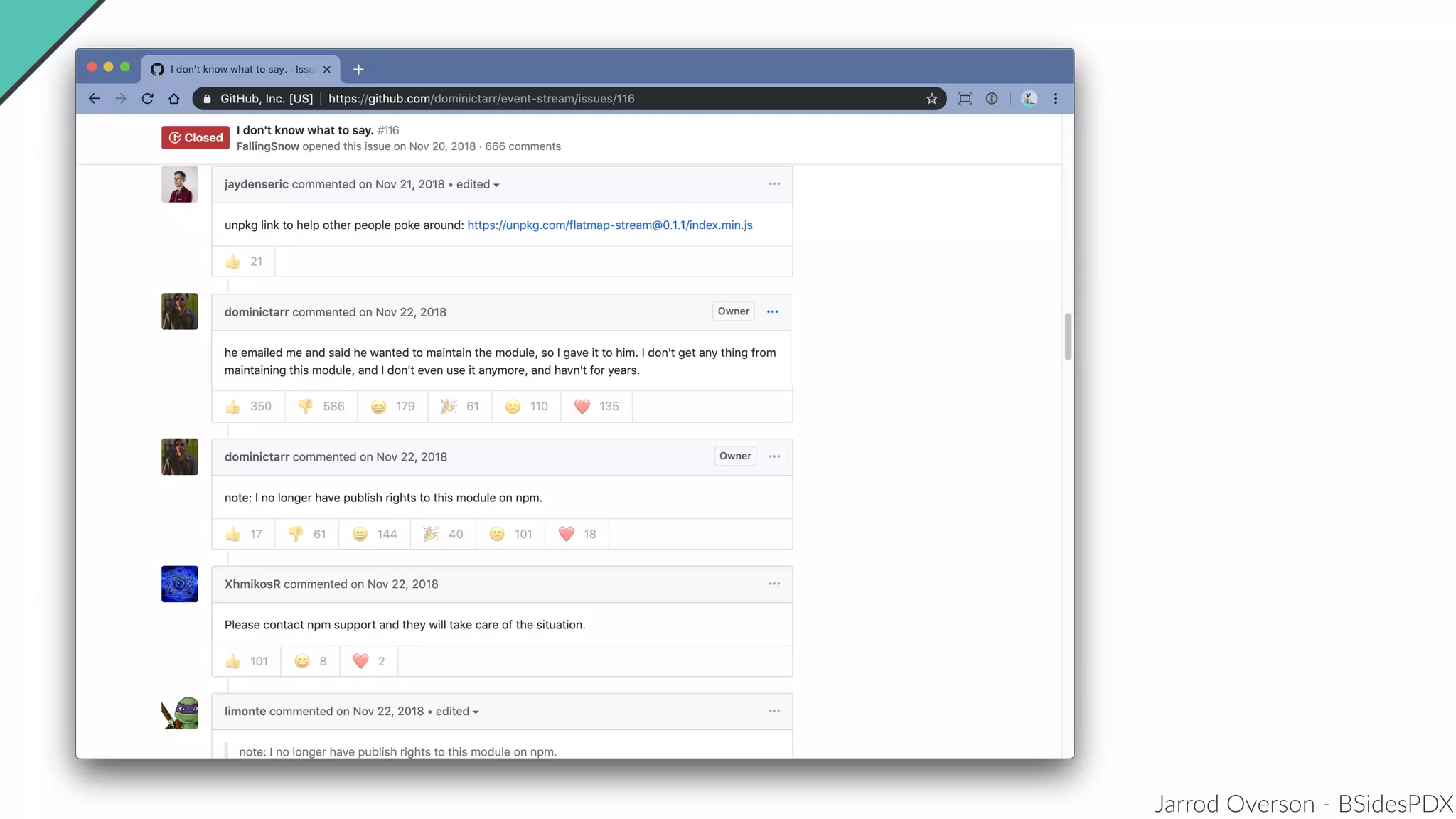 Jarrod Overson - BSidesPDX
 