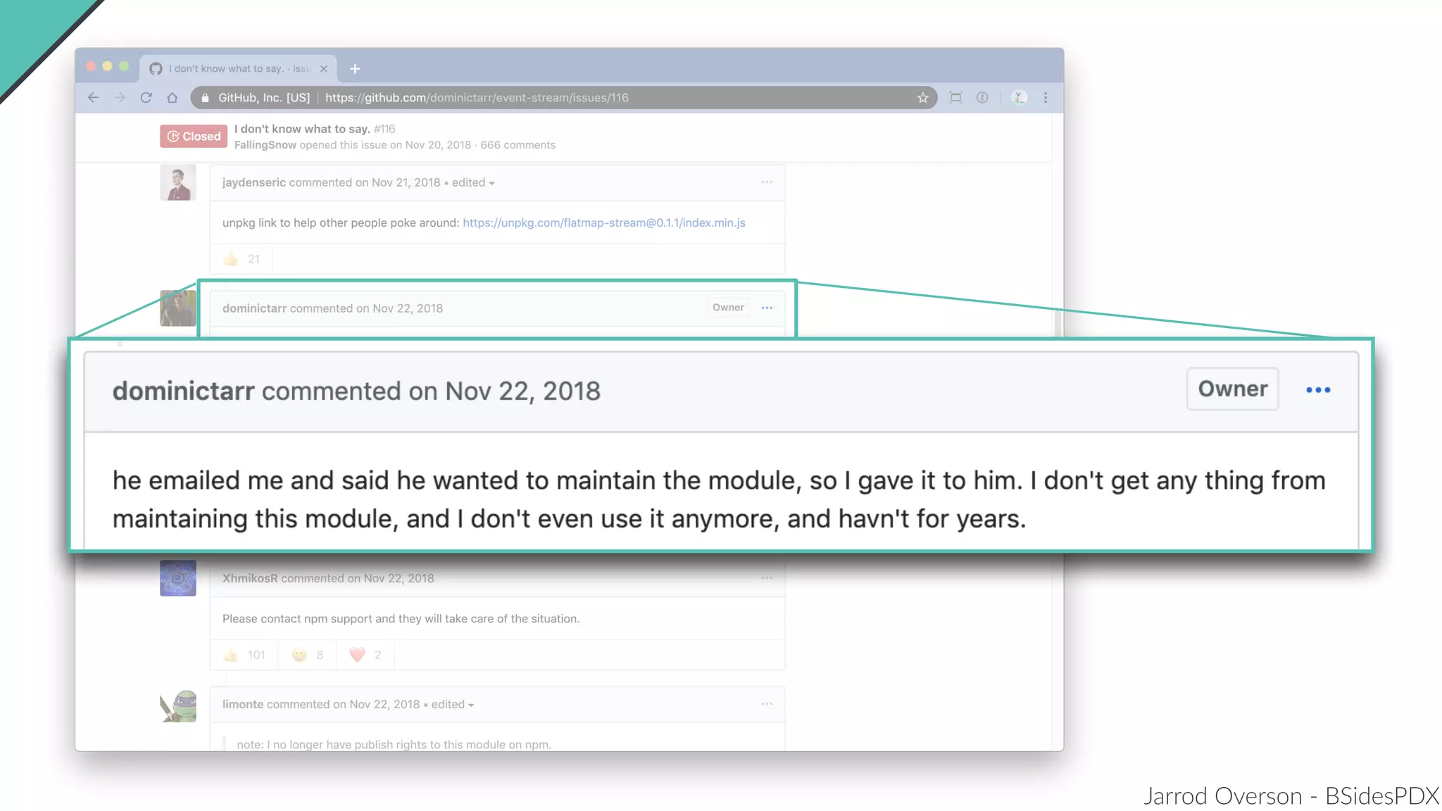 Jarrod Overson - BSidesPDX
 