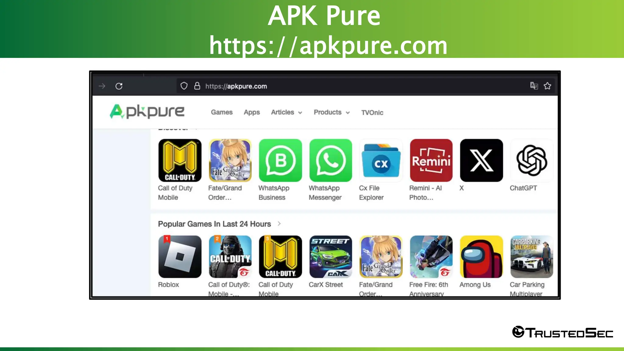 APK Pure
https://apkpure.com
Screen Shot 2023-03-23 at 7.57.25 PM
 