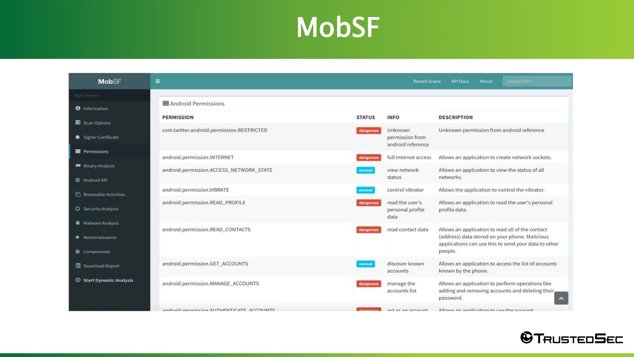 MobSF
Screen Shot 2023-03-23 at 7.57.25 PM
 