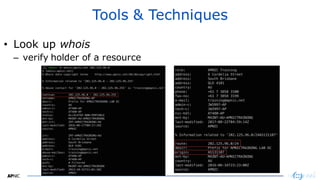 2727
Tools & Techniques
• Look up whois
– verify holder of a resource
 