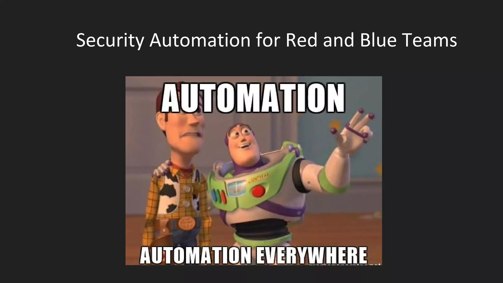 Security Automation for Red and Blue Teams
 
