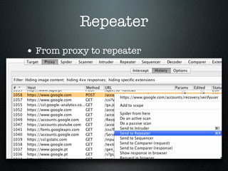 Repeater
• From proxy to repeater
 
