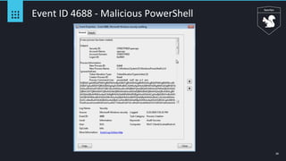 28
Event ID 4688 - Malicious PowerShell
 