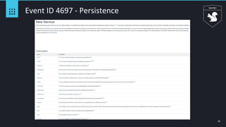 46
Event ID 4697 - Persistence
 