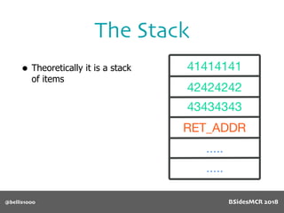 The Stack
@bellis1000
• Theoretically it is a stack
of items
BSidesMCR 2018
 