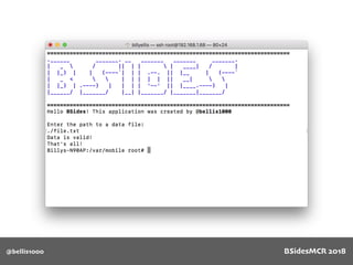 @bellis1000 BSidesMCR 2018
 
