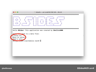 @bellis1000 BSidesMCR 2018
 
