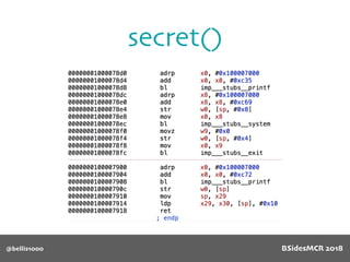 @bellis1000
secret()
BSidesMCR 2018
 
