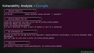 @haydnjohnson
Vulnerability Analysis - Example
 