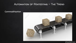 @haydnjohnson
Automation of Pentesting - The Trend
Commoditization
 