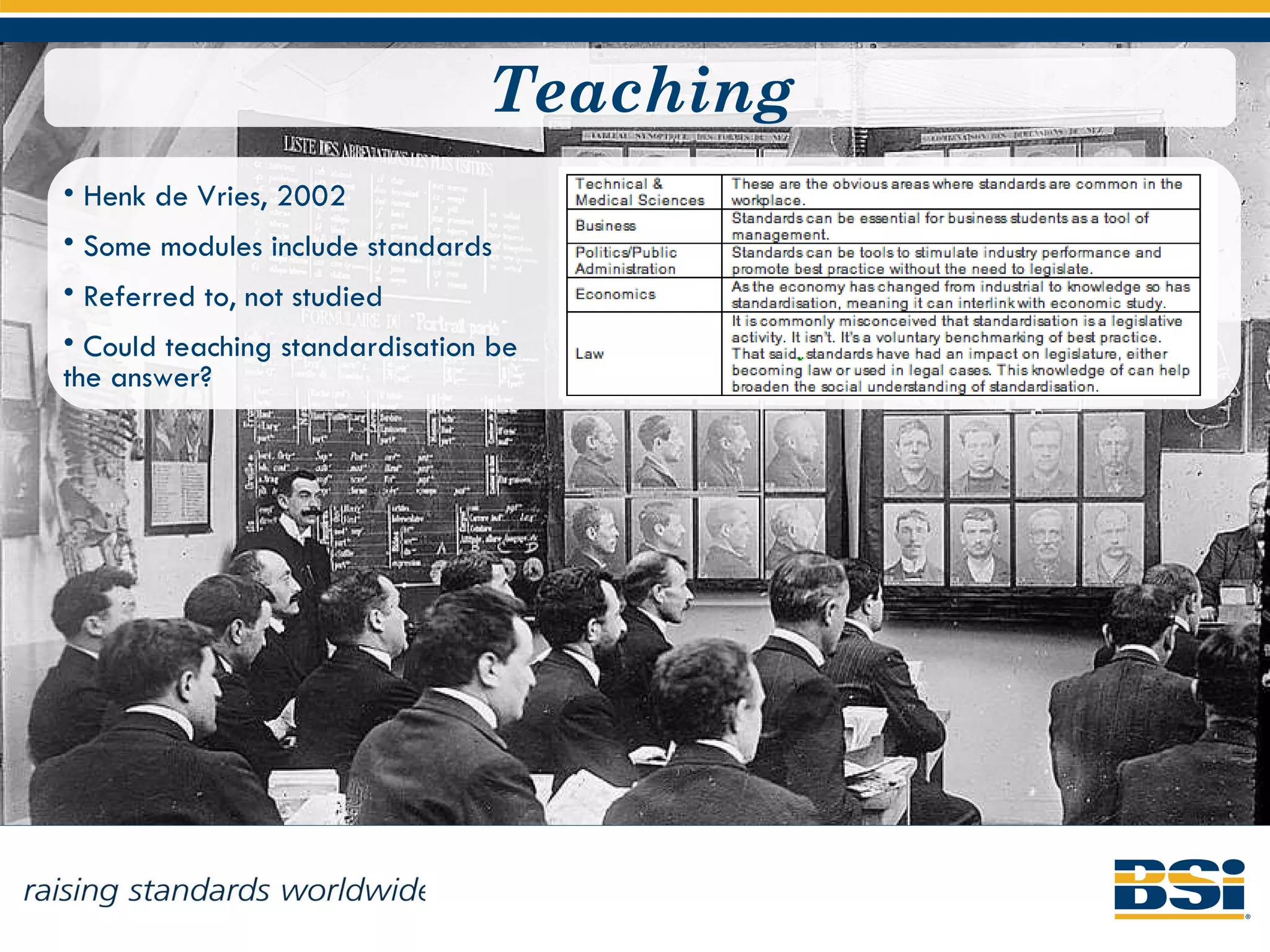 BSI Presentation Working with Higher Education PPT