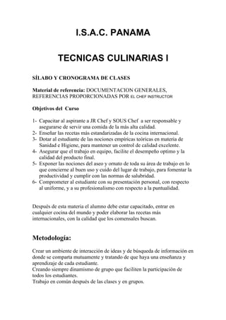 TECNICAS CULINARIAS I