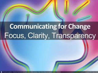 ProblemsWith
andSolutionsFor:
Focus
Clarity
Transparency
 