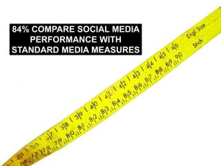 84% COMPARE SOCIAL MEDIA PERFORMANCE WITH STANDARD MEDIA MEASURES<br />