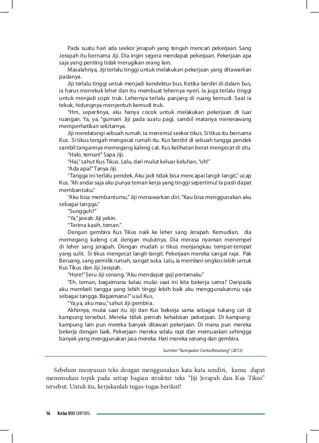Buku Siswa Bahasa Indonesia Kelas Viii Smp Kurikulum 2013