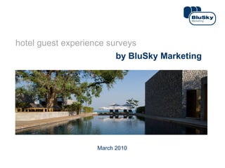 hotel guest experience surveys by BluSky Marketing March 2010 