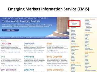 Emerging Markets Information Service (EMIS) 