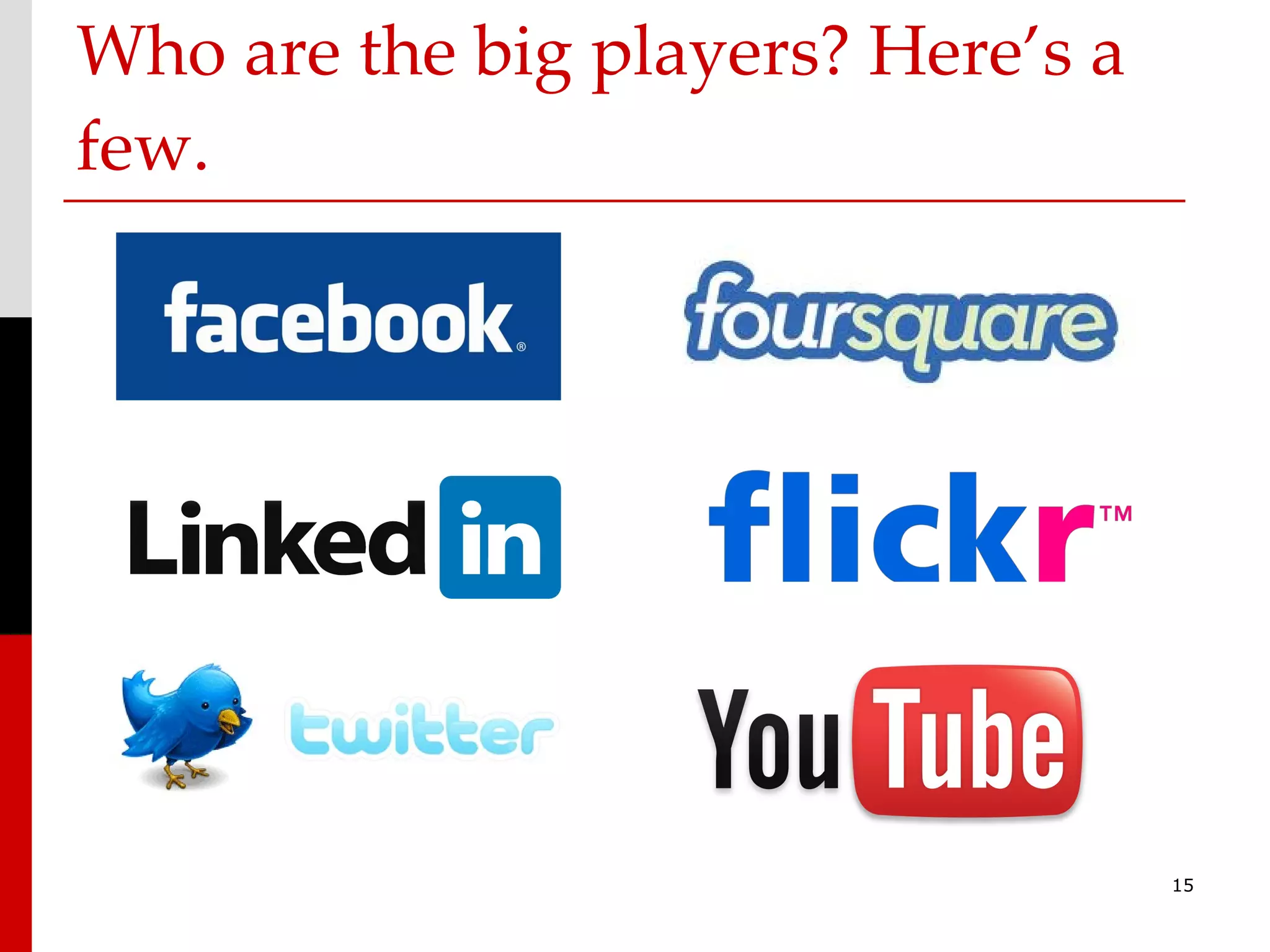 Who are the big players? Here’s a few. 