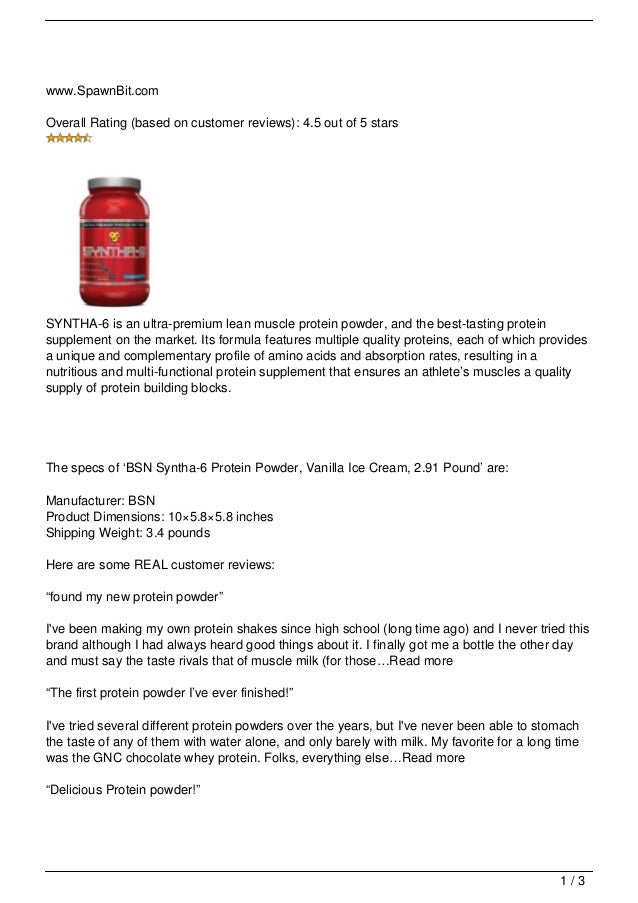 Bsn Syntha 6 Protein Powder