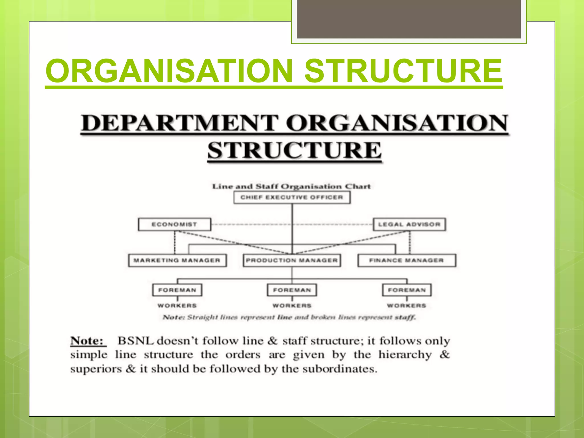 ORGANISATION STRUCTURE
 