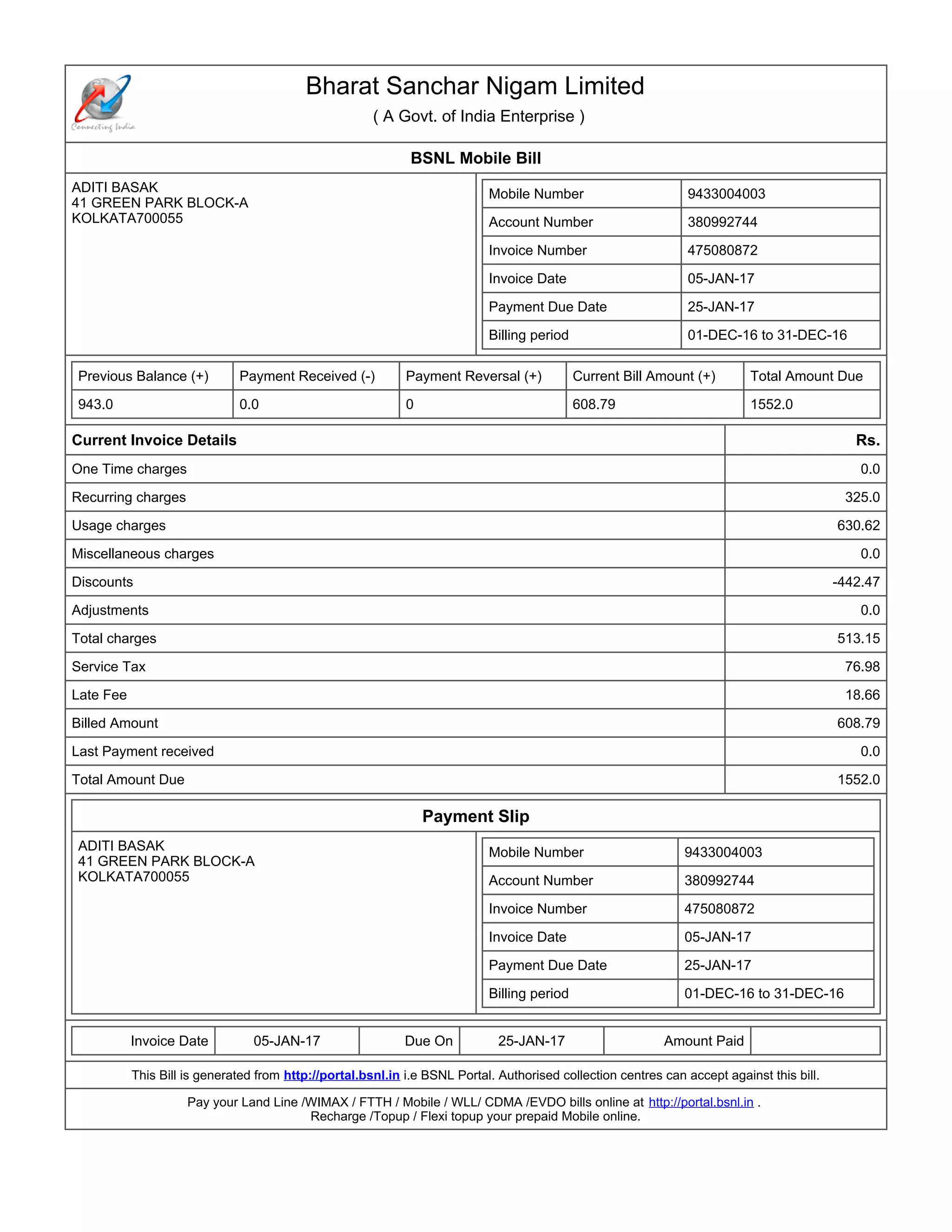 Invoice RS PDF Template