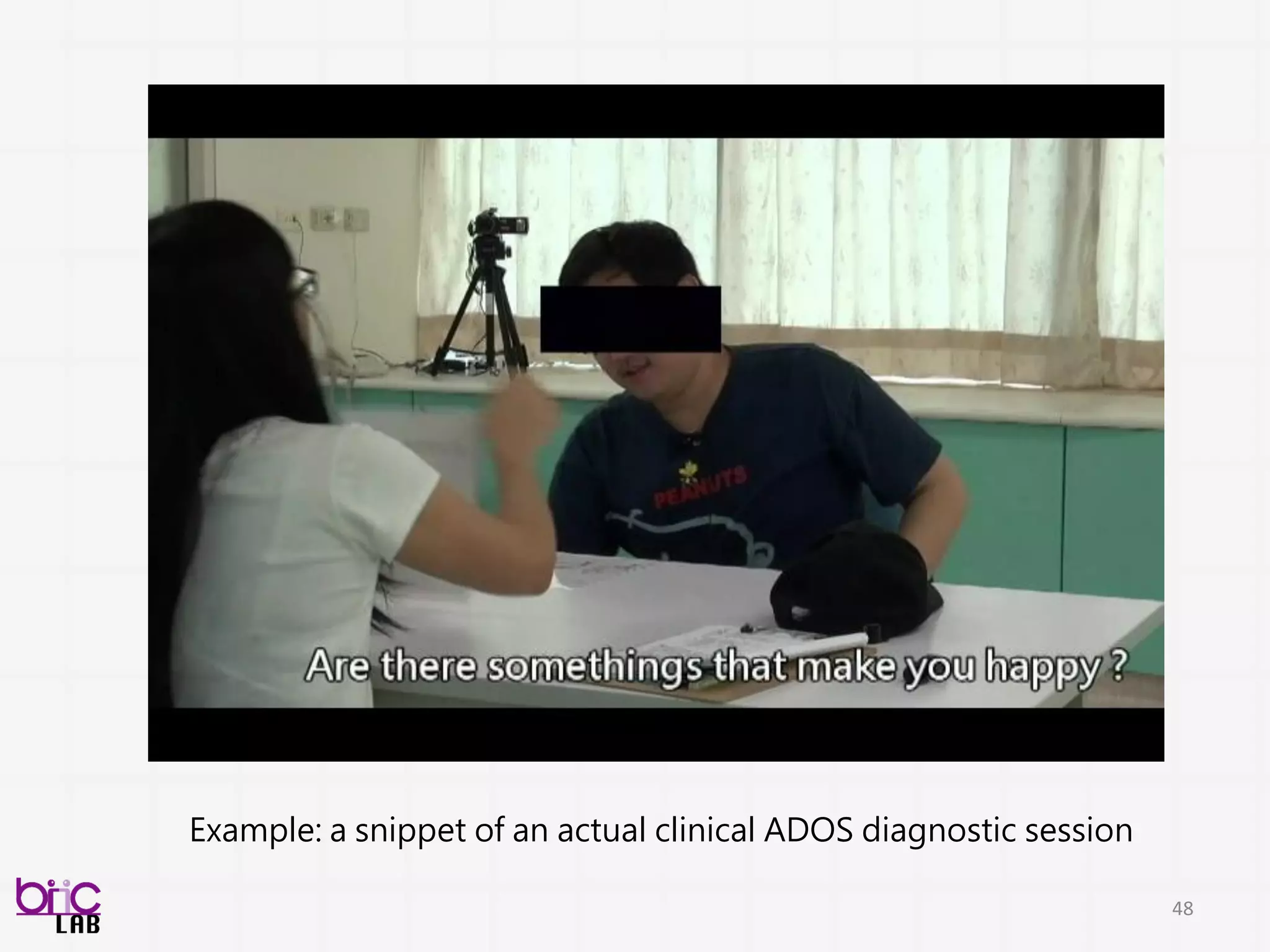 48
國教院校長培訓班：自動即席演講評量分數建構
1. Subjective evaluation
2. Time-consuming
3. Non-scalable
1. 肢體動作
2. 聲音語調
3. 文字
合作此計畫：大規模在別的甄試或培
訓計畫中
 