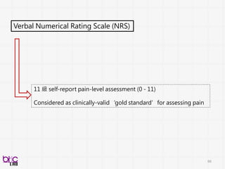 BSP
INGREDIENTS
66
資料代表性
資料真實性、應用導向
充分預處理
誰說甚麼 (語音檢測器、人聲分群)
臉部、肢體偵測、追蹤
適切模型建立
符合資料特性、數量的演
算法應用
演算法包含: 特徵值計算 +
機器學習
多面向模型評估
多面向有意義的評估系統效度
慎選指標、應用導向
持續性跨領域合作
I. 收集 II. 預處理
III. 建模 IV. 評估
 