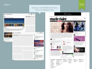 STEP 4
Enjoy your new Mimiboard on your
site or on publishers sites

 