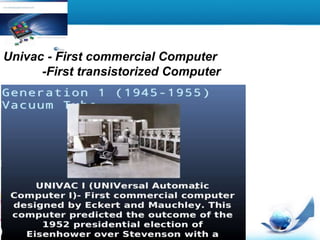 Page 8 
LOGO 
Univac - First commercial Computer 
-First transistorized Computer 
 