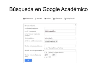 Búsqueda en Google Académico
 